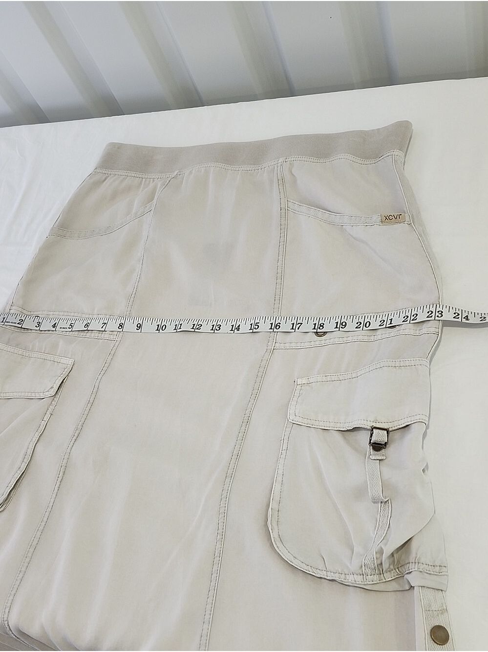 XCVI Womens Leslyn Cargo Skirt Tan Sz Lg NWT Pockets Transitional Earthy Scandi - Picture 8 of 10
